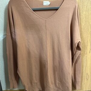 Women's V-Neck Sweater - Soft Brown